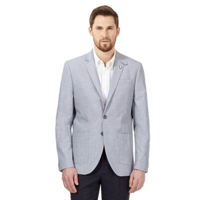 Hammond & Co. by Patrick Grant Blue textured line single breasted jacket